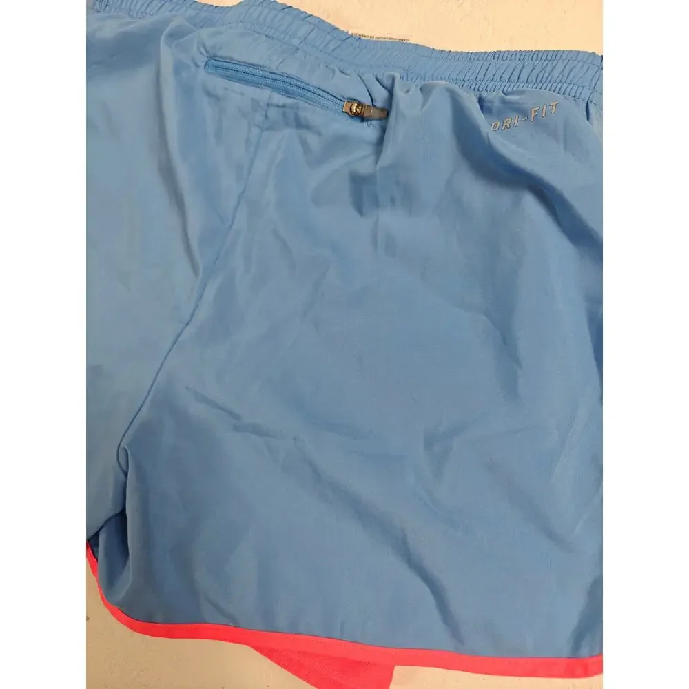 Womens Nike Dri-FIT Running Shorts Blue Pink Small